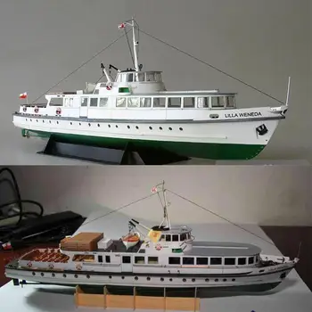 Auto-Asamblare Coasta poloneză Ferry Boat Model DIY Model 3D Puzzle Joc de Feribot Asambla Barca 3D Papercraft Weneda Nava de Coasta I9W0