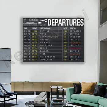 Avion De Partid Poster - Plecare Semn, Un Terminal De Aeroport Semn, Pilot Decor