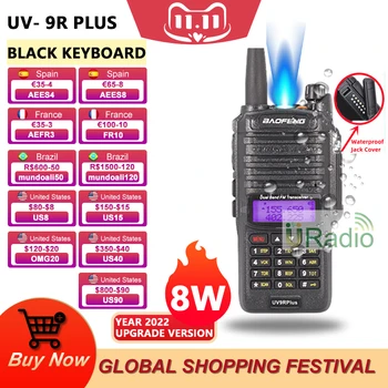 Baofeng UV-9R Plus Walkie Talkie 8W IP67 rezistent la apa de Două Fel de Radio Dual Band 136-174/400-520MHz Ham Radio 10KM UV-9RPro CE Dovada