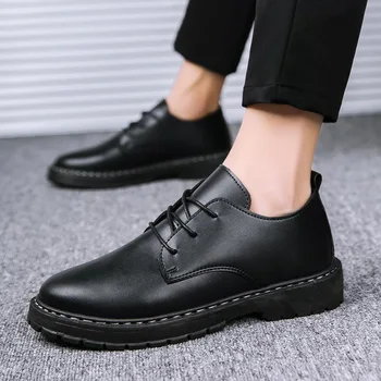 Barbati din Piele Pantofi Casual de Primavara/Toamna de Moda de Lux pentru Bărbați Formale Încălțăminte Impermeabilă Non-alunecare de Om Platforma Dantela-up Pantofi de Lucru