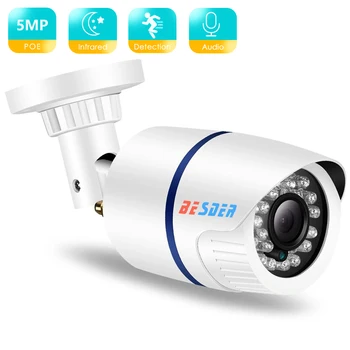 BESDER de 5MP, 3MP 2MP Camera IP Audio H. 265 de Securitate aparat de Fotografiat în aer liber CCTV IR Viziune de Noapte 20M Multi Vedere Plug&Play de Detectare a Mișcării