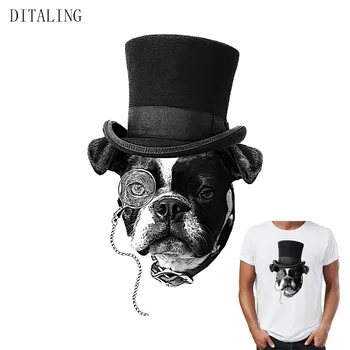 Black Dog Patch Termo-Autocolant Pentru Haine de Câine Pălărie de Top de Transfer de Căldură de Vinil Patch-uri Pentru Bărbați T-Shirt Hoodie DIY Accesorii de Îmbrăcăminte