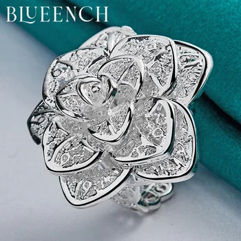Blueench Argint 925 Floare Inel Pentru Femei Propunere Petrecere De Nunta Moda Bijuterii Farmec