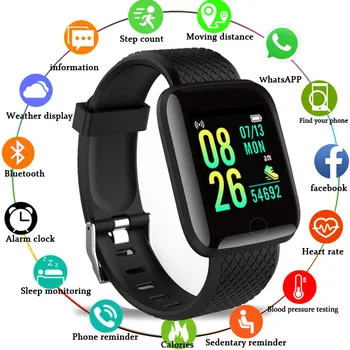 Bluetooth Conectat Ceas Inteligent Bărbați Femei Fitness Tracker Sport Ceas Digital Electronic D13 116Plus Smartwatch Pentru Android IOS