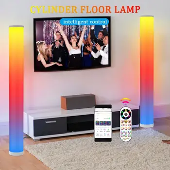 Bluetooth inteligent APP Atmosfera de Noapte Lumina de Control Vocal de Muzică de Sincronizare DIY Cilindru Lampa de Podea Pentru TV Dormitor Camera de Joc Bar D
