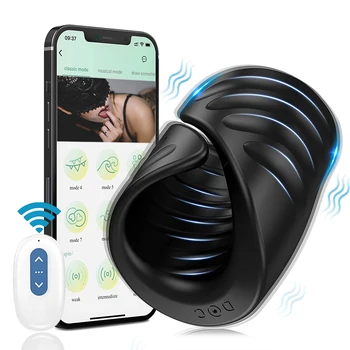 Bluetooth Vibrator Puternic Pentru Bărbați Glandul Masaj Mașină de Sex Penis Întârziere Antrenor Automate de sex Masculin Masturbator Jucarii Sexuale pentru Adulți