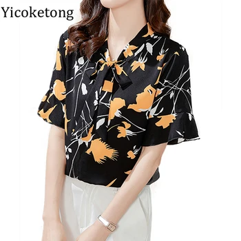 Blusas Femininas Noi Pentru Femei Șifon Bluza Femei Bluze Imprimate Casual Floral Print Shirt Doamnelor Vară Topuri Largi De Dimensiuni Mari