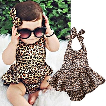 Bodysuit Leopard Haine Pentru Copii Rece Fete Pentru Copii Originale Costume Costum Set Corp Salopeta De Vara Stil