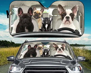 Bulldog francez de Familie de Conducere Auto Parasolar, Câini Auto parasolar, Închirieri Auto, parasolar, Parbriz Auto, Accesorii Auto, iubitorii de caini