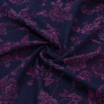 Bun Vintage Violet cu Flori Personalizate de Înaltă Densitate Brodate Jacquard Tesatura Denim Metru de Cusut Material DIY Rochie/Îmbrăcăminte/