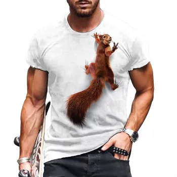 Bărbați Veveriță Tricou 3D Digital de Animale Imprimate Model Casual Echipa de Top Supradimensionat Catelus Drăguț Fata Amuzant animale de Companie de Moda T-Shirt2022