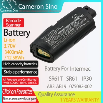 CameronSino Baterie pentru Intermec SR61T SR61 IP30 se potrivește Intermec 075082-002 AB19 AB3 Scanner de coduri de Bare acumulator 3400mAh/12.58 Wh 3.70 V