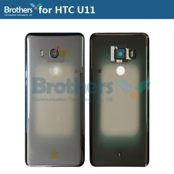 Capacul din spate pentru HTC U11 Plus U11+ U11Plus Carcasă Baterie Baterie Usa 2Q4D100 cu Camera de Sticlă Înapoi Caz Transparent Negru de Sus