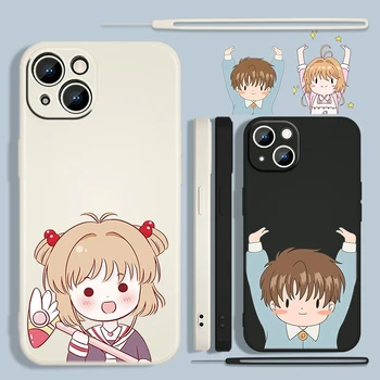 Card Captor Sakura Anime Pentru Apple iPhone 13 12 Mini 11 Pro XS MAX XR X 8 7 6S Plus SE Lichid Coarda Silicon Caz de Telefon Capa
