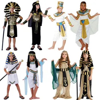 Carnaval Costume de Halloween Boy Fata de Egiptul Antic Faraon Egiptean Cleopatra Prințul Costum de Printesa pentru copii Copii Cosplay
