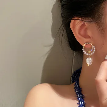 Cercei cu perle de dragoste cercei pandantiv femei Sud-coreene de lux lumina URI simple super zână cercei
