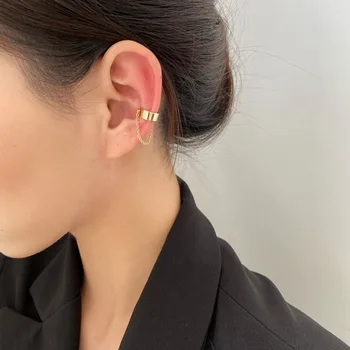 Cercul Rotund Fără Cercei Ear Cuff Clip Lanț Tassel Cercei Clip Pentru Femei De Culoare Argintie Coreeană Bijuterii Femei Earcuff