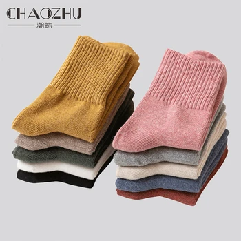 CHAOZHU 3 Perechi de zi cu Zi de Bază Întinde Glezna Ciorap Set Primavara-Vara Solide Culori Amestecate Femei din Bumbac Tricotat Șosete Mult Pentru Fete