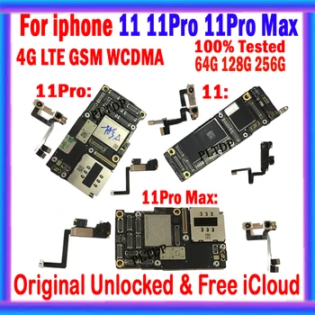 Complet Testat Original Placa de baza Pentru iPhone 11 Pro Max Logica bord 64G 128G 256G Original, Placa de baza Cu NICI o Fata ID-ul iCloud Curat