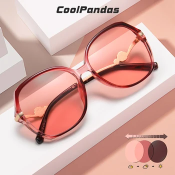 CoolPandas Epocă Supradimensionat Fotocromatică ochelari de Soare pentru Femei Polarizati de Moda de Mare Cadru Ochelari de Soare UV400 Oculos De Sol Feminino