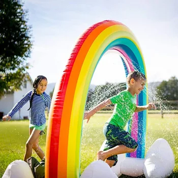 Copii De Aspersoare Jucării Gonflabile Apă Pulverizată Apă Stropi De Curcubeu Arc De Apă Spray Mat Gazon Yard Distracție În Aer Liber Piscine