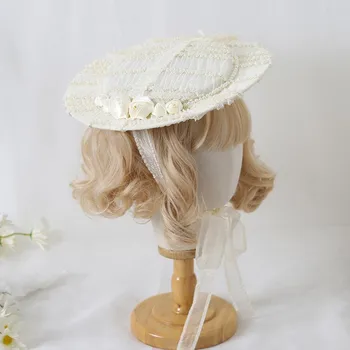Copii Lolita Tob Pălărie Frizură Papion ștrasuri din Mărgele Design Prințesă Accesorii de Par Ac de păr Spania Retro Palace Frizură A1290