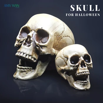 Craniul Decor Prop Cap De Schelet De Plastic De 1:1 Model De Stil Halloween Casa Bantuita Petrecere Acasă Decorare Joc Materiale De Înaltă Calitate