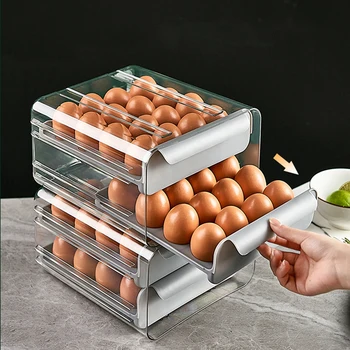 Cu Capac Poate Stivă Ouă Pentru Sortarea Frigider Proaspete-păstrarea Ou Cutie de Sertar cu Capacitate Mare Tip de Bucătărie de uz Cutie de Depozitare