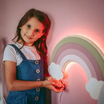 Curcubeu 3D LED Lumina de Noapte Pentru Decor Dormitor Copil Oenaments Manual Lumina de Perete 16 Culori Schimbare Pentru Îndrăgostiților Cadou de Crăciun de Jucărie