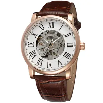CÂȘTIGĂTORUL tendință de Moda pentru bărbați și femei, ceasuri curea de piele maro ceasuri cuarț încheietura ceasuri