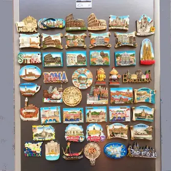 Călătorie suveniruri magnetice autocolante autocolante frigider peste Italia și Spania