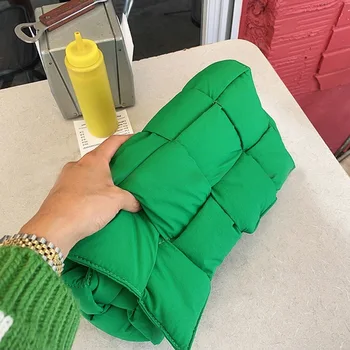 Căptușit Spațiu Femei Geantă de Umăr Designer de Bumbac Țesute Crossbody Genti pentru Femei Marci Tampon de Bumbac Pătrat Sac Geantă de mână de Moda Noua