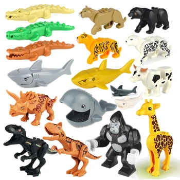 Cărămizi Oraș Animal World Zoo Accesorii Blocuri Dinozaur Jurassic Pantera Câine Zoo MOC Casa Park Mini Figura de Acțiune Jucărie