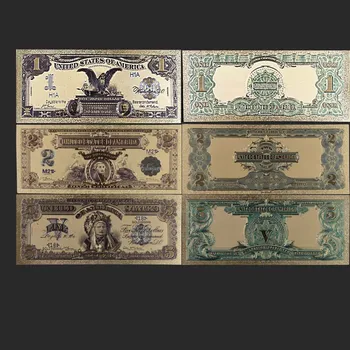 Decor Realist 3PCS/Set Bancnote de Epocă Antic Placat cu Bani Falși de Monede Suvenir 1 2 5 Dolari 1899