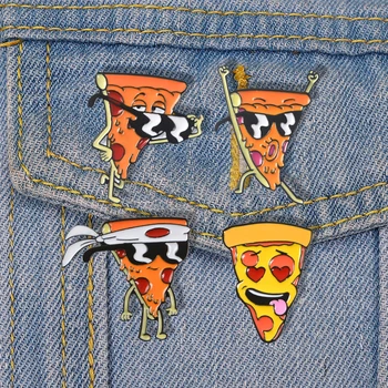 Desene animate Distractiv de Pizza Email Pin Moda ochelari de Soare se Răcească Amuzant Pizza Brosa Insigna pentru Copii Bijuterii Accesorii Cadou pentru Prieteni