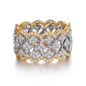 Dimensiunea 5-10 Uimitoare de Lux, Bijuterii de Argint 925 si Aur Umple Deschide Alb Safir CZ Diamant Femeile rochii de Mireasa Inel Cadou