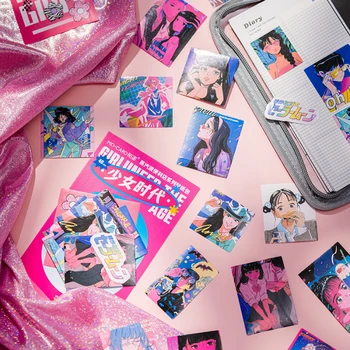 Dimi 40 Buc Steamwave Magazin Serie Anime Fată Drăguță Autocolant Scrapbooking Jurnal Decor Telefon Colaj Material Autocolant Japonez