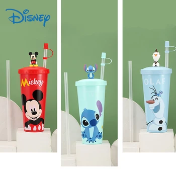 Disney Congelate pentru Copii Cana de Apa cu Paie Drăguț Cusatura Mickey Mouse Olaf Model Suc de Lapte Cupa de Vară Fierbător Fete Sticlă Cadouri