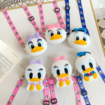 Disney Donald Duck Daisy Desene Animate Silicon Poseta De Monede Copii Geanta De Umar Messenger Fete Drăguț Moda Copii Mini-Cadouri
