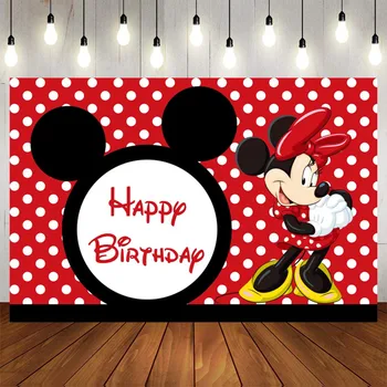 Disney Fierbinte Desene Animate Rosu Minnie Mouse-Petrecerea De Fundal Fotografie Mickey Mouse De Colorat De Fundal Fericit Ziua De Naștere Copil De Dus Fundaluri