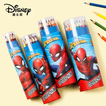 Disney Marvel 12/24 Ulei de Creioane Colorate din Lemn Creioane Acuarelă Spiderman Desen Creion pentru Papetărie Școală de Artă