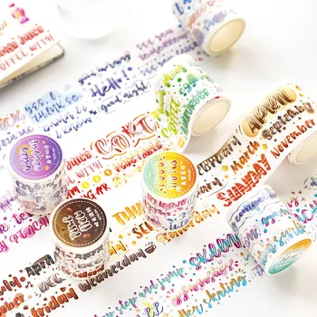 Diy Bandă De Hârtie Decorative Bandă Washi Colorate Scrisoare De Stil De Hârtie De Ambalaj Rolă Bandă Pentru Album Notă Jurnal Cadou Prezentul Proiect