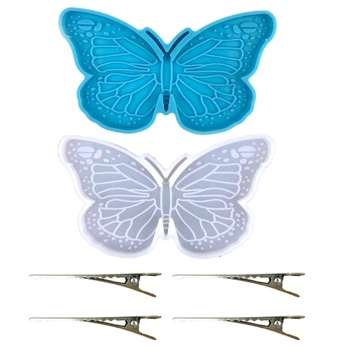 DIY Fluture Clipuri de Păr Turnare Matrite Ac de Păr Bijuterii Mucegai Silicon, Rășină Epoxidică Barrette Mucegai Cristal Epoxidice Mucegai