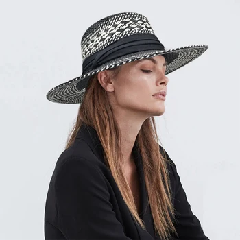 Doamnelor Manual Gol Pălărie de Paie pe Plajă de Vară Pălărie pentru Femei Barbati Panama Capac de Moda de Top Plat Protetion Visor Soare Barca pălării de soare