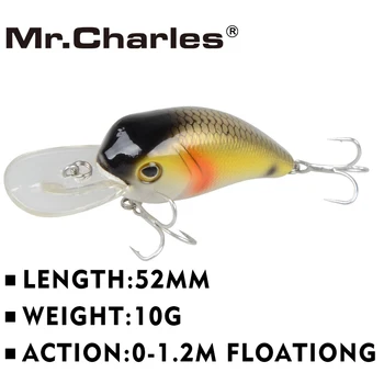 Domnul Charles CMC002 de Pescuit Nada 52mm 10g 0-1.2 m Plutitoare Manivela Isca Momeli Artificiale de Pescuit Popper Fierbinte Model Crankbaits