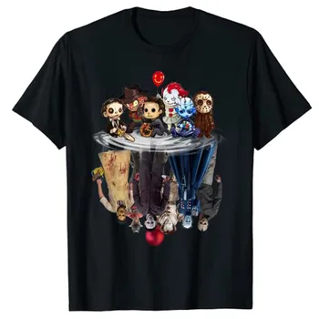 Dragut Film De Groază Caracter Chibi Reflecție De Apă De Halloween T-Shirt Graphic Teuri Supradimensionat Tricou Grafic Cadou