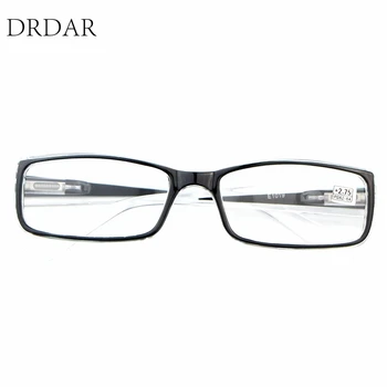DRDAR negru Pătrat Mare Cadru Bărbați Lectură oglindă 1019 Femei de moda de Lectură Prezbiopie Ochelari Gradient Brown lentile
