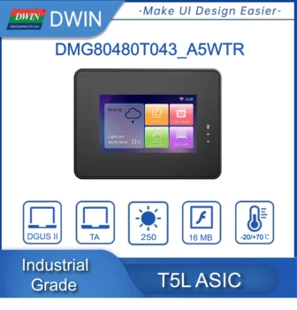 Dwin 4.3 gradul Industriale HMI panou tactil pentru Încărcător EV, RS232/485, rezistent la apa IP65,800*480/1024*600 IPS