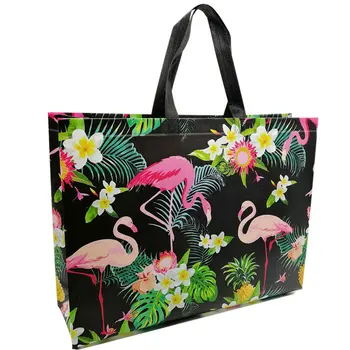 Eco Geantă de Cumpărături Pungă de Turism Flamingo Imprimare Non-țesute Tesatura de Pliere Sac de Capacitate de Cumpărături Totes
