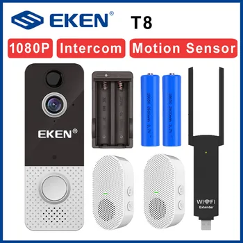 EKEN T8 Video Interfon Sonerie Wifi 1080p, Wireless, Interfon, Usa Clopot de Securitate a Senzorului de Mișcare Pentru Apartament Casa Smart House